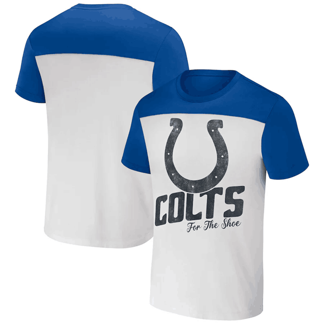 Men's Indianapolis Colts Cream/Blue x Darius Rucker Collection Colorblocked T-Shirt